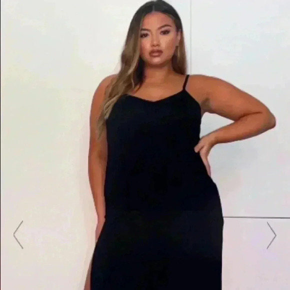 Pretty Little Thing Jersey Split Midi Dress - Size 22 but fits smaller  16-18 - Picture 2 of 4